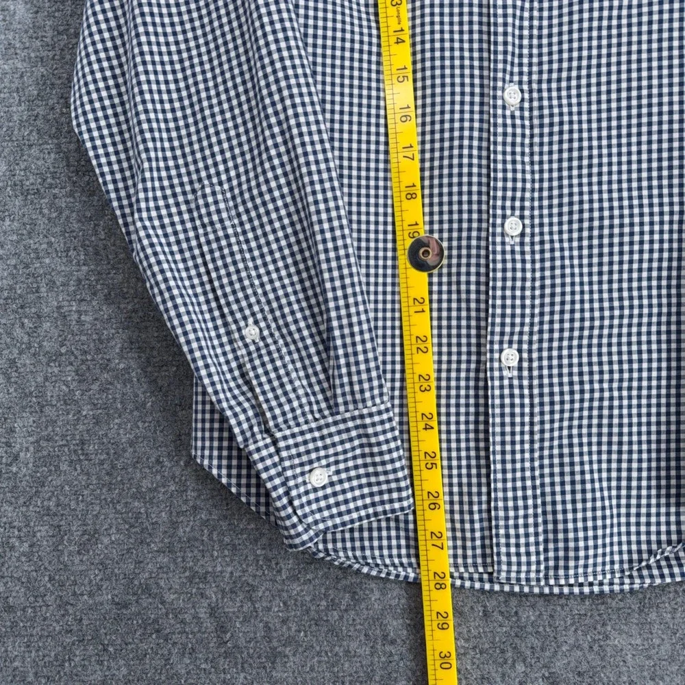 J Crew Slim Fit Gingham Button Down Shirt Men's Size‎ Small Navy White
